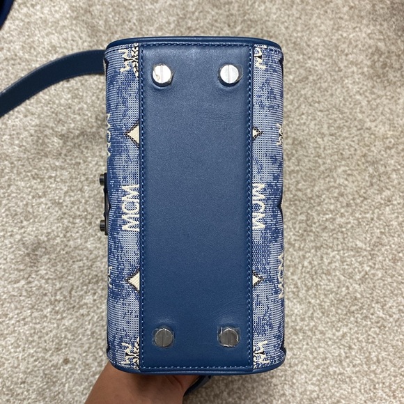 LIKE NEW MCM Logo Blue Crossbody - Picture 4 of 8